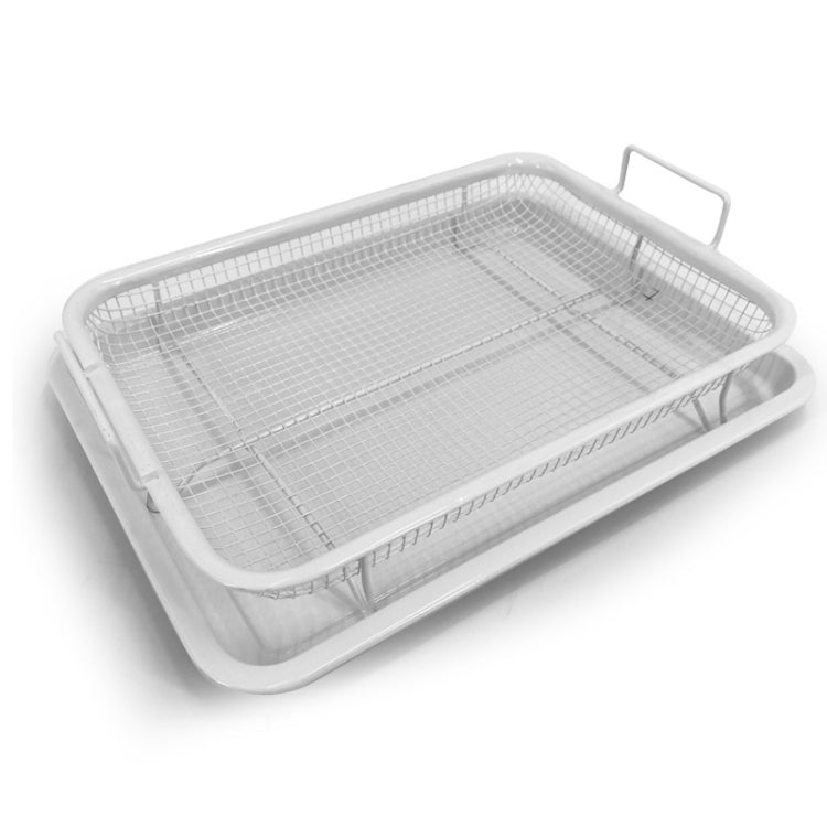 Oven Baking Stainless Steel Baking Pan Drain The Oil Mold, Specification: Square White