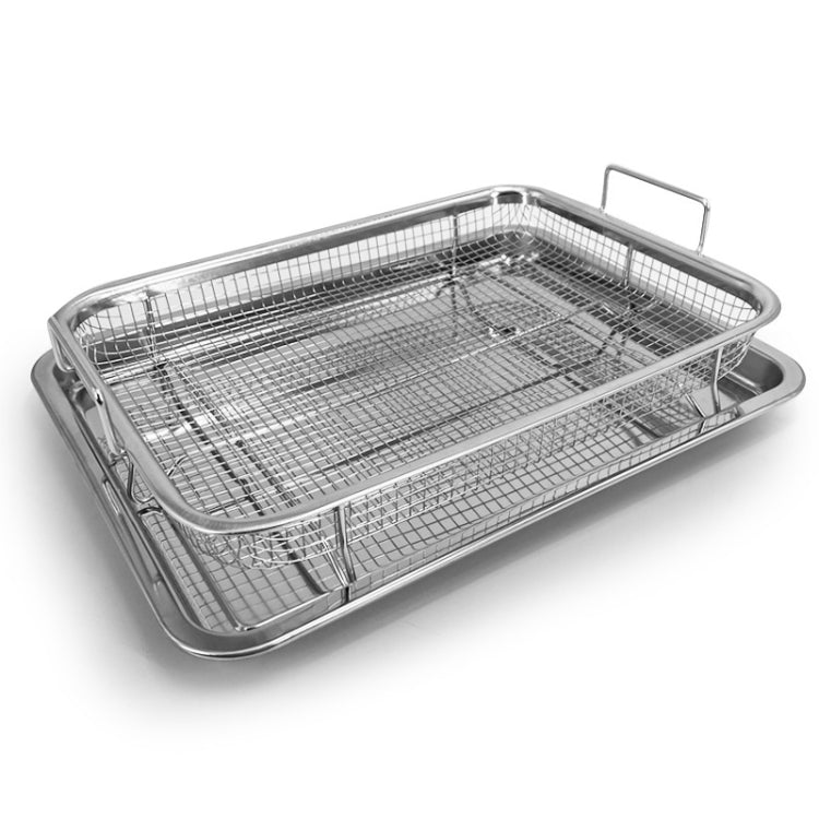 Oven Baking Stainless Steel Baking Pan Drain The Oil Mold, Specification: Square Stainless Steel