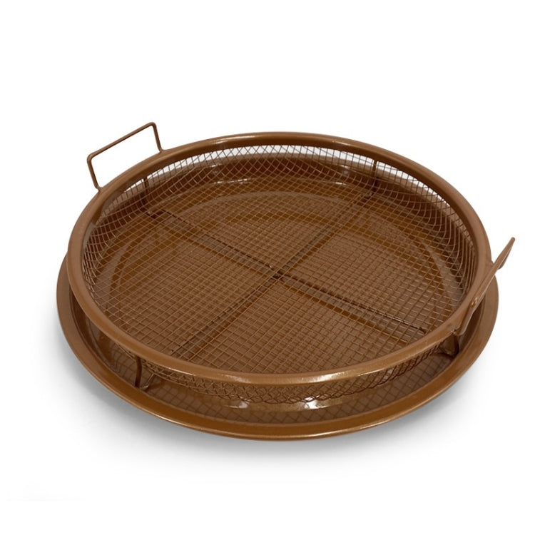 Oven Baking Stainless Steel Baking Pan Drain The Oil Mold, Specification: Round Bronze