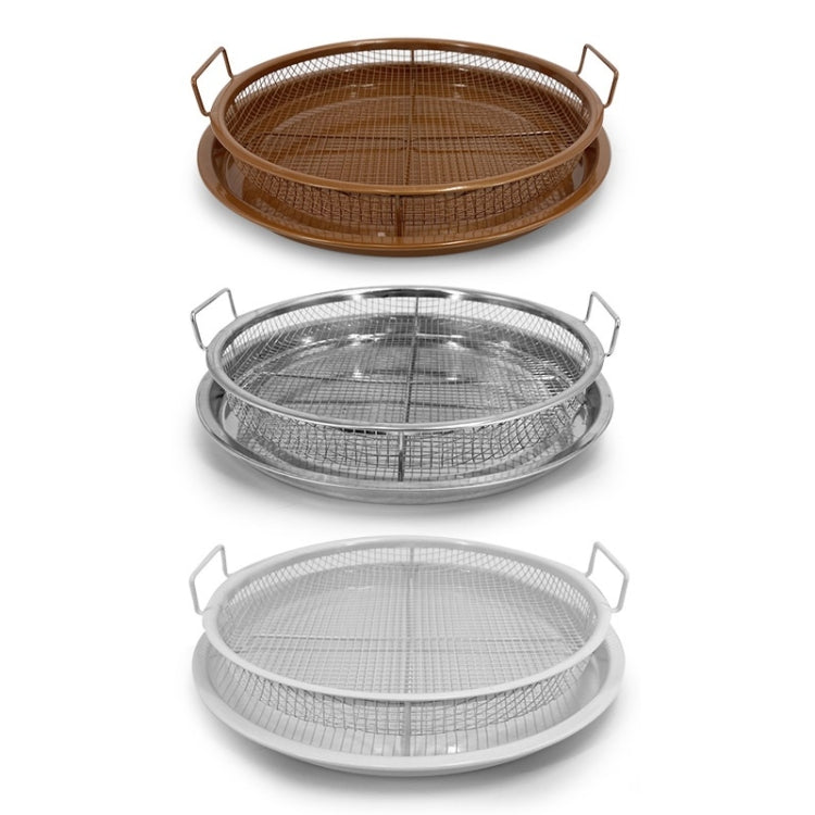 Oven Baking Stainless Steel Baking Pan Drain The Oil Mold, Specification: Round Bronze