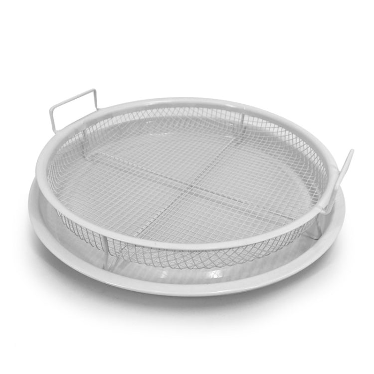 Oven Baking Stainless Steel Baking Pan Drain The Oil Mold, Specification: Round White