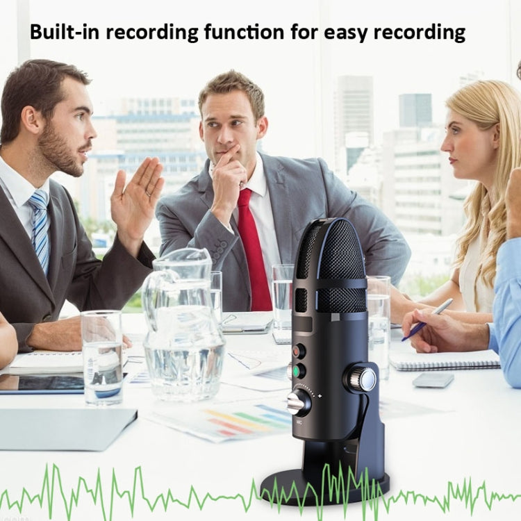 M9 RGB Condenser Microphone Built-in Sound Card,Style: Computer+Type-C
