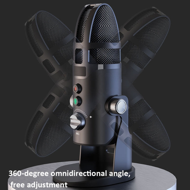 M9 RGB Condenser Microphone Built-in Sound Card,Style: Computer+Type-C