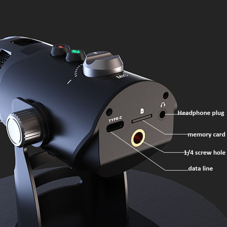 M9 RGB Condenser Microphone Built-in Sound Card,Style: Computer+Type-C