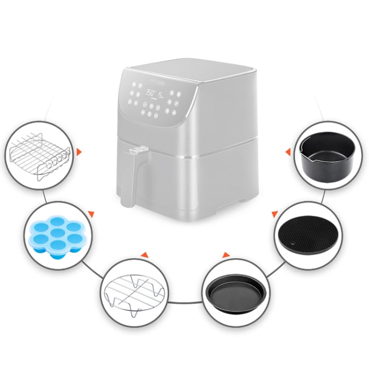 6 PCS/Set 7 inch Air Fryer Baking Accessories Stainless Steel Set