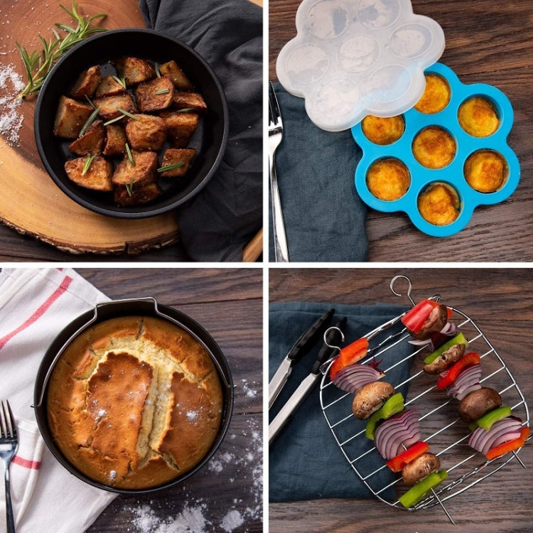 6 PCS/Set 7 inch Air Fryer Baking Accessories Stainless Steel Set