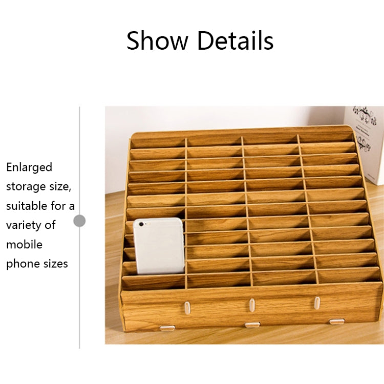 D-86 Office Conference Classroom Mobile Phone Storage Box, Style: 36 Grids (Oak)