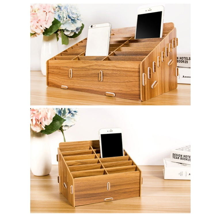 D-86 Office Conference Classroom Mobile Phone Storage Box, Style: 36 Grids (Oak)