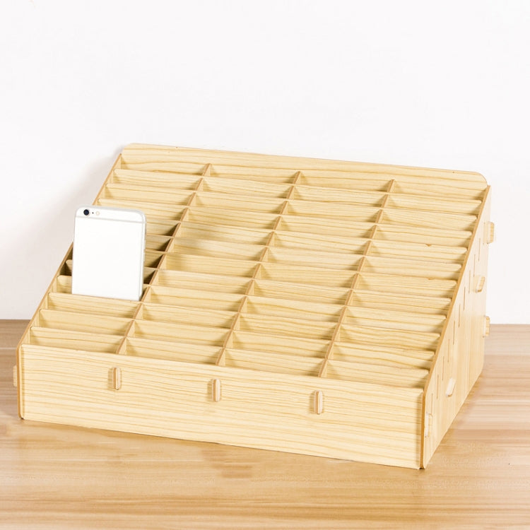 D-86 Office Conference Classroom Mobile Phone Storage Box, Style: 48 Grids (Oak)