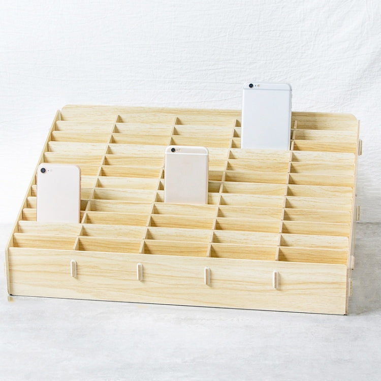 D-86 Office Conference Classroom Mobile Phone Storage Box, Style: 60 Grids (Oak)