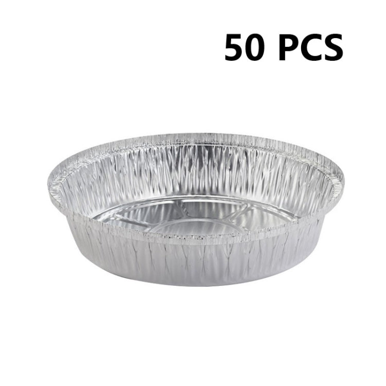 50 PCS / Set Thickened Circular Baking Tray Grilled Meat Paper, Specification: 6.5 inch(Silver White)