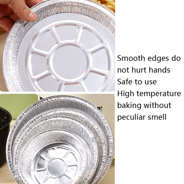 50 PCS / Set Thickened Circular Baking Tray Grilled Meat Paper, Specification:  7 inch(Silver White)