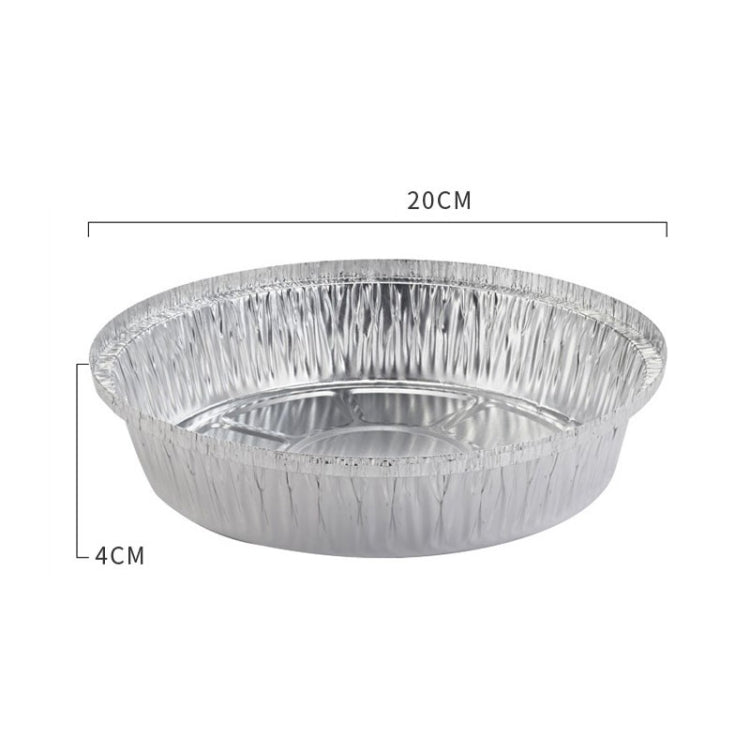 50 PCS / Set Thickened Circular Baking Tray Grilled Meat Paper, Specification: 8 inch(Silver White)