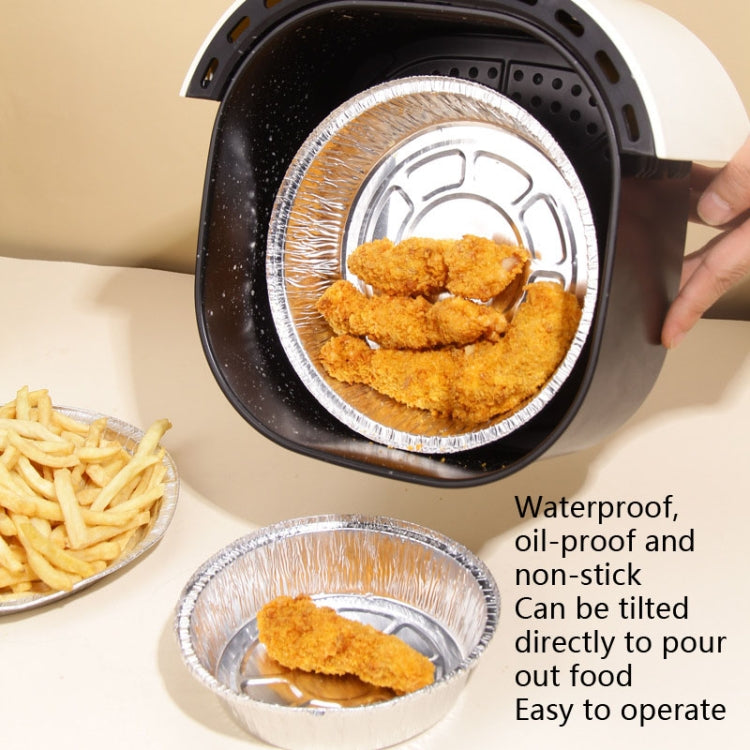 50 PCS / Set Thickened Circular Baking Tray Grilled Meat Paper, Specification: 8 inch(Silver White)