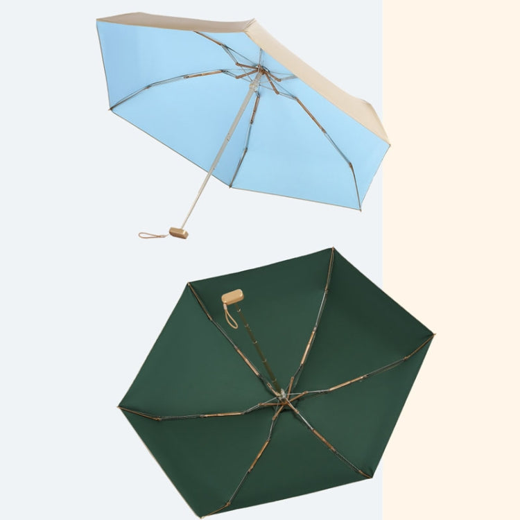 Small Golden Umbrella Titanium Alloy Flat Umbrella Mini Sun And Rain Umbrella Sunshade