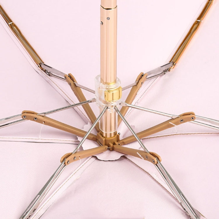 Small Golden Umbrella Titanium Alloy Flat Umbrella Mini Sun And Rain Umbrella Sunshade