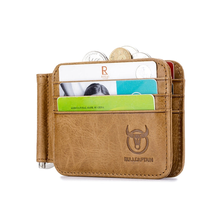 BULL CAPTAIN 18 Card Position First Layer Cowhide Ultra-thin Coin Purse Card Holder