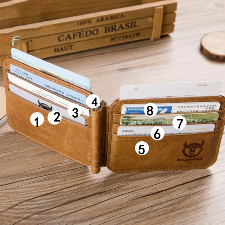 BULL CAPTAIN 18 Card Position First Layer Cowhide Ultra-thin Coin Purse Card Holder