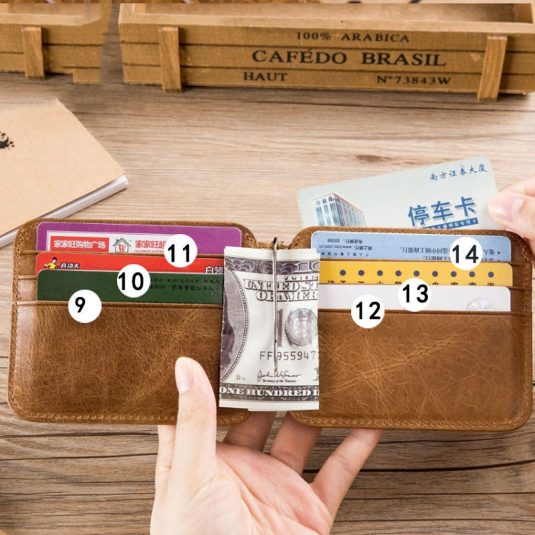 BULL CAPTAIN 18 Card Position First Layer Cowhide Ultra-thin Coin Purse Card Holder