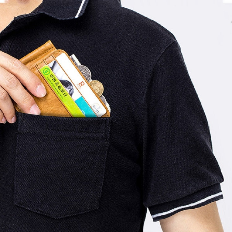 BULL CAPTAIN 18 Card Position First Layer Cowhide Ultra-thin Coin Purse Card Holder