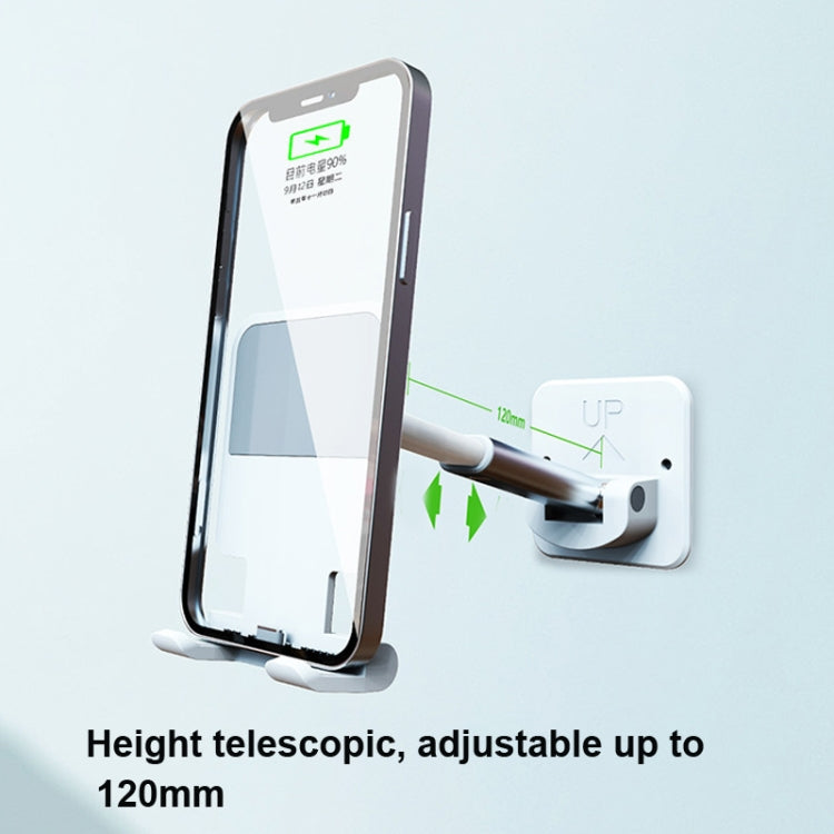2 PCS T11 Wall Paste Mobile Phone Bracket Foldable Lift Bathroom Kitchen Wall Bracket