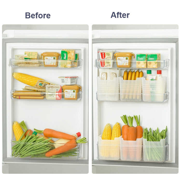 3 PCS Refrigerator Side Door Storage Box Food Classification Fresh-keeping Box(Matte Transparent)