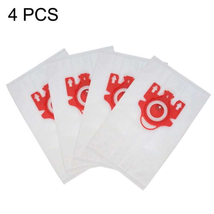 4 PCS Double Layer non-woven Dust Bag For Miele FJM Series Vacuum Cleaner Accessories(Red)