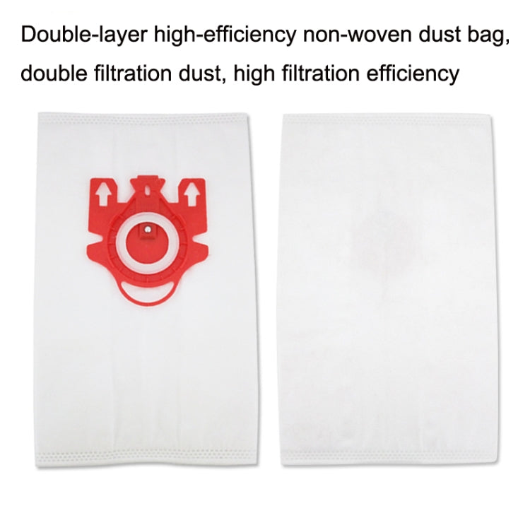 4 PCS Double Layer non-woven Dust Bag For Miele FJM Series Vacuum Cleaner Accessories(Red)