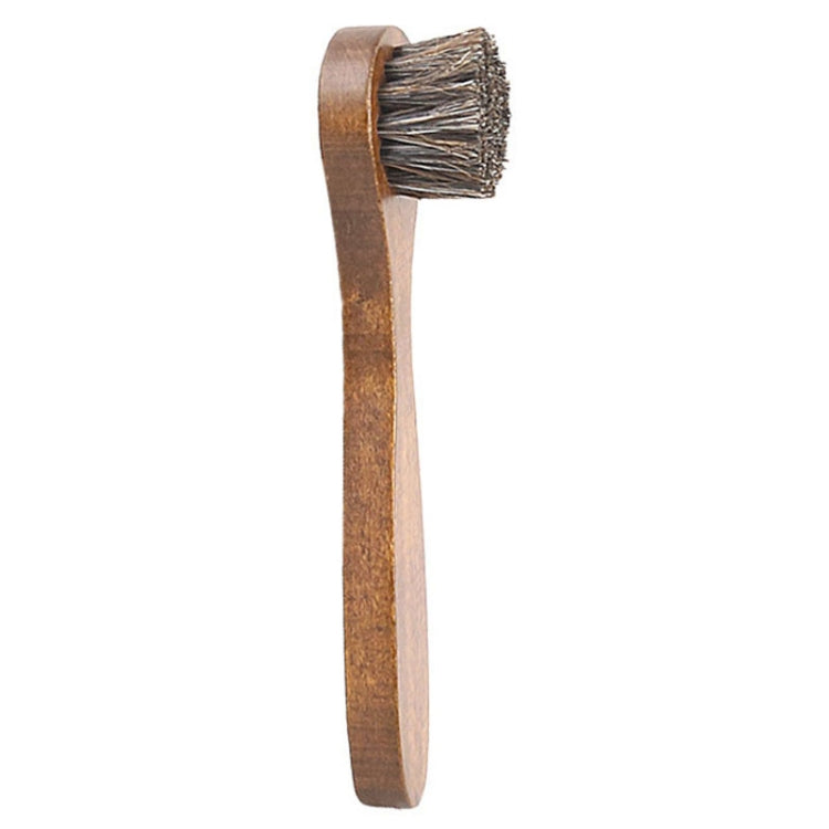 4 PCS Long Handle Horse Mane Glow Surface Leather Shoes Cleaning Brush(Brown)