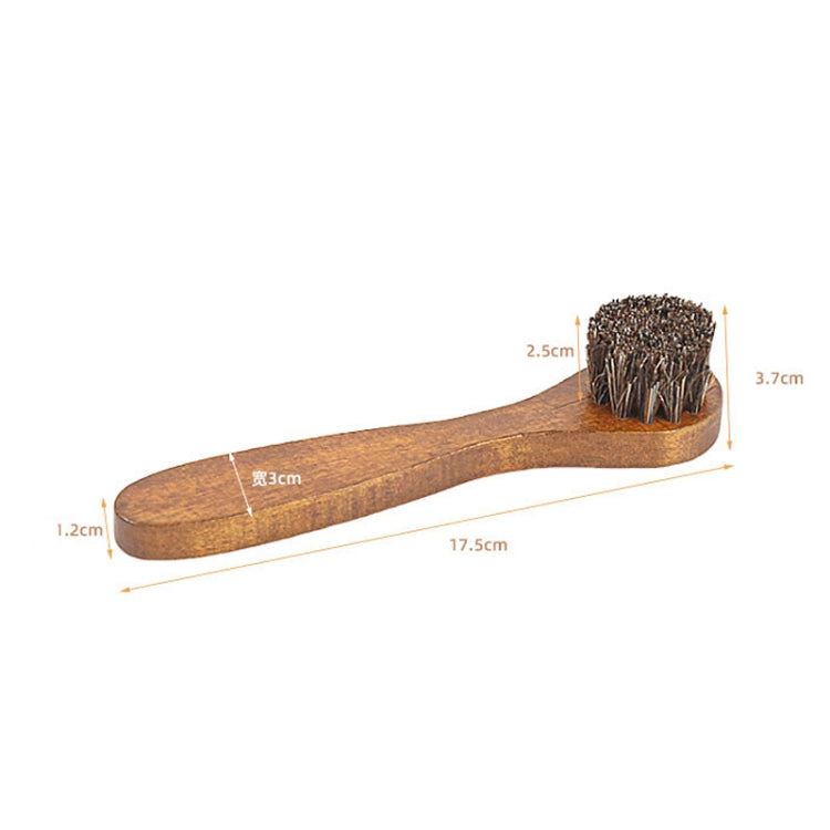 4 PCS Long Handle Horse Mane Glow Surface Leather Shoes Cleaning Brush(Brown)