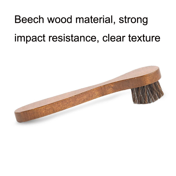 4 PCS Long Handle Horse Mane Glow Surface Leather Shoes Cleaning Brush(Brown)