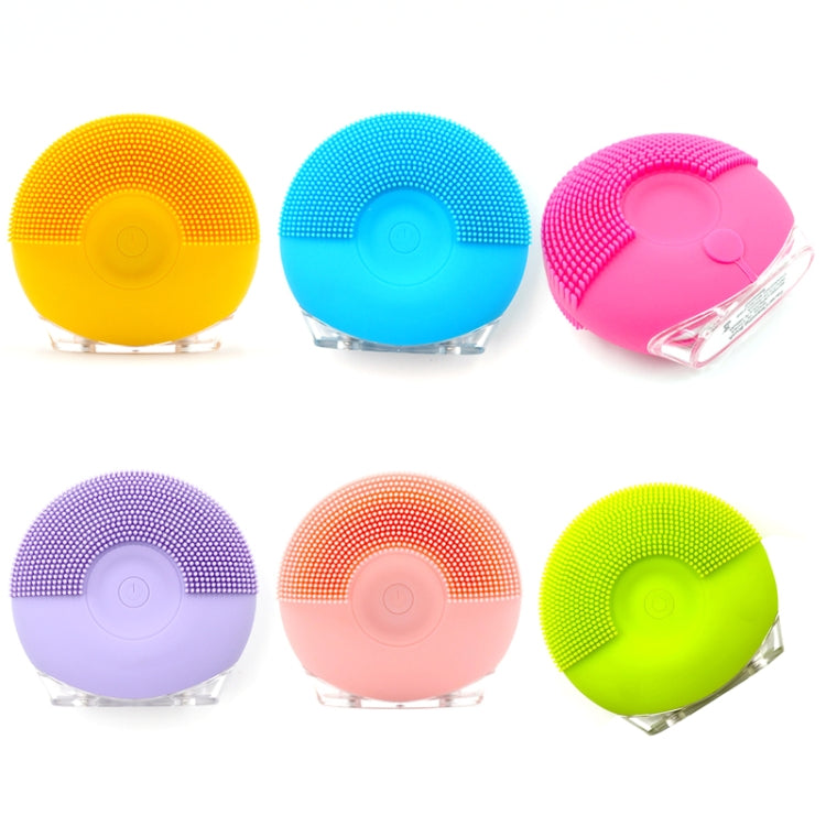 Silicone Sound Wave Vibration Massage Pore Cleaning Beauty Brush, Colour: Rose Red
