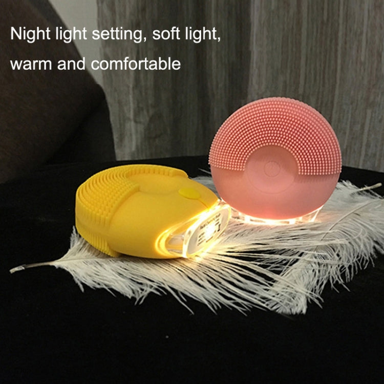 Silicone Sound Wave Vibration Massage Pore Cleaning Beauty Brush, Colour: Rose Red