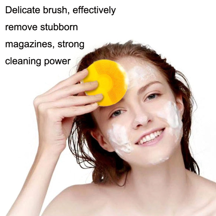 Silicone Sound Wave Vibration Massage Cleansing Bristles Pore Cleaning Beauty Brush, Colour: Pink