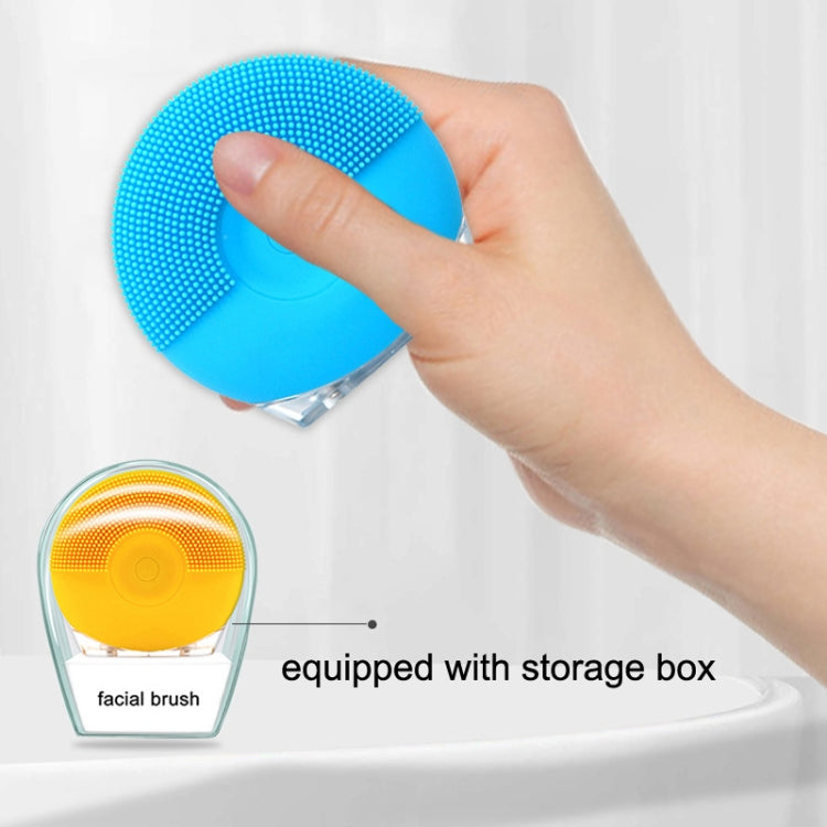 Silicone Sound Wave Vibration Massage Cleansing Bristles Pore Cleaning Beauty Brush, Colour: Green