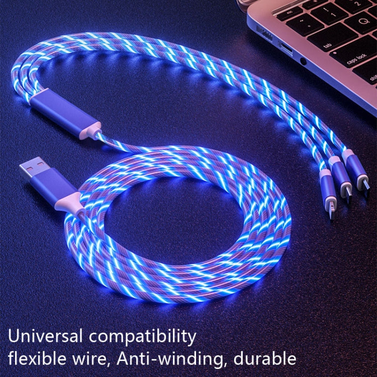 8 Pin+Type-C+Micro USB Phone Streamer Three-Head Charging Line, Model: 3 In 1 1.2m