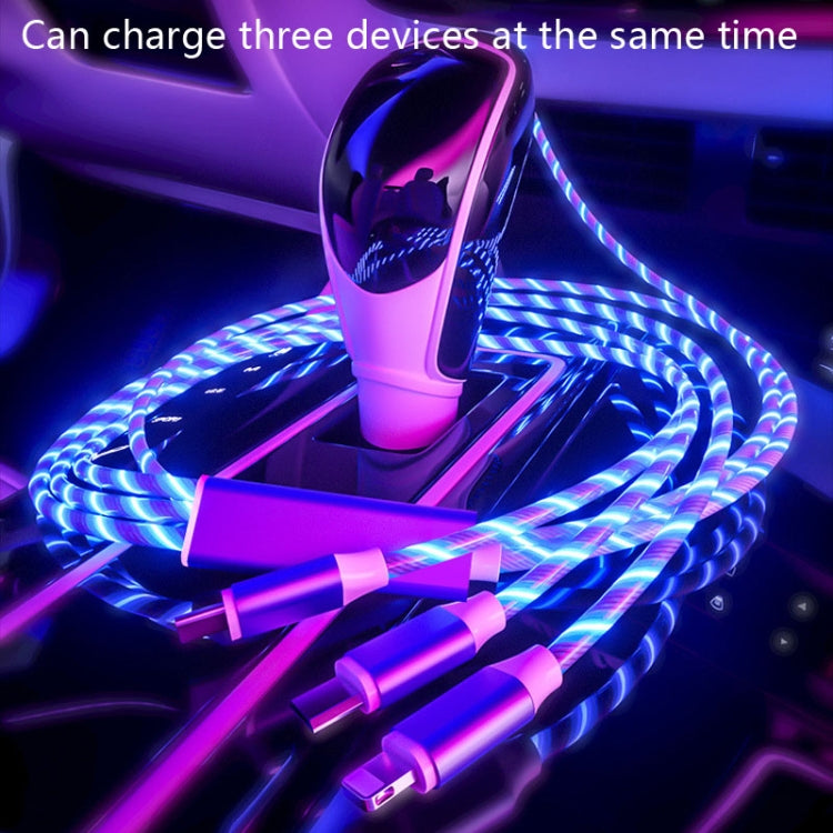 8 Pin+Type-C+Micro USB Phone Streamer Three-Head Charging Line, Model: 3 In 1 1.2m