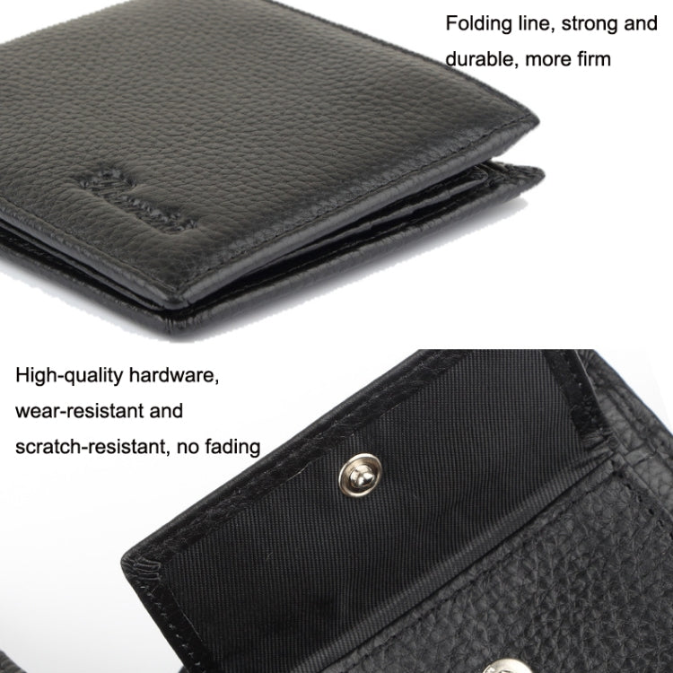 965004 RFID Anti-theft First Layer Cowhide Coin Purse Men Wallet