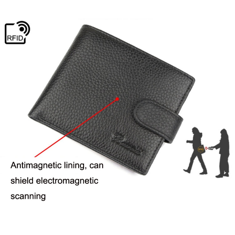965006 RFID Anti-Theft Men Leather Wallet Cow Skin Purse Card Package