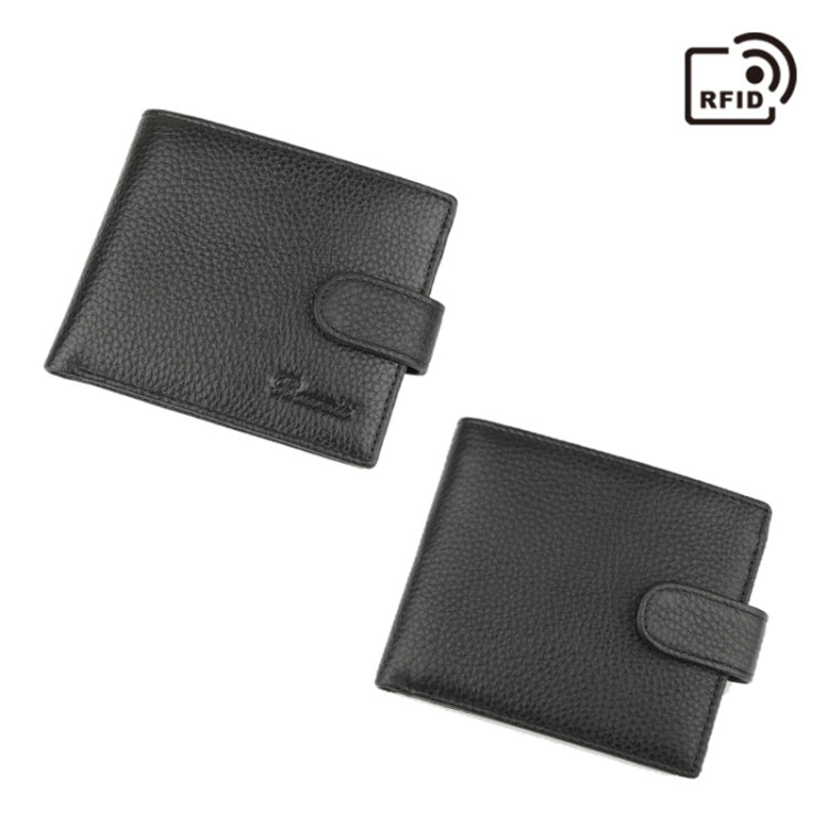 K-8020 RFID Anti-Theft Men Leather Wallet Cow Skin Purse Card Package