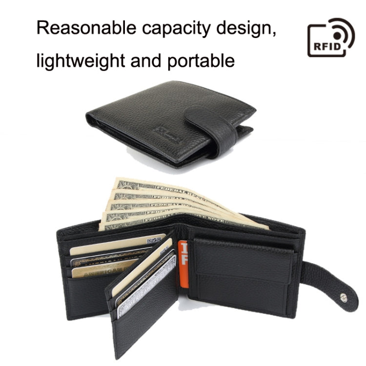 K-8020 RFID Anti-Theft Men Leather Wallet Cow Skin Purse Card Package