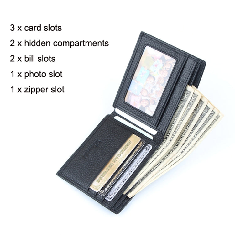 Baweisi A-6524-1 Men Casual Short RFID Wallet Multifunctional Card Holder