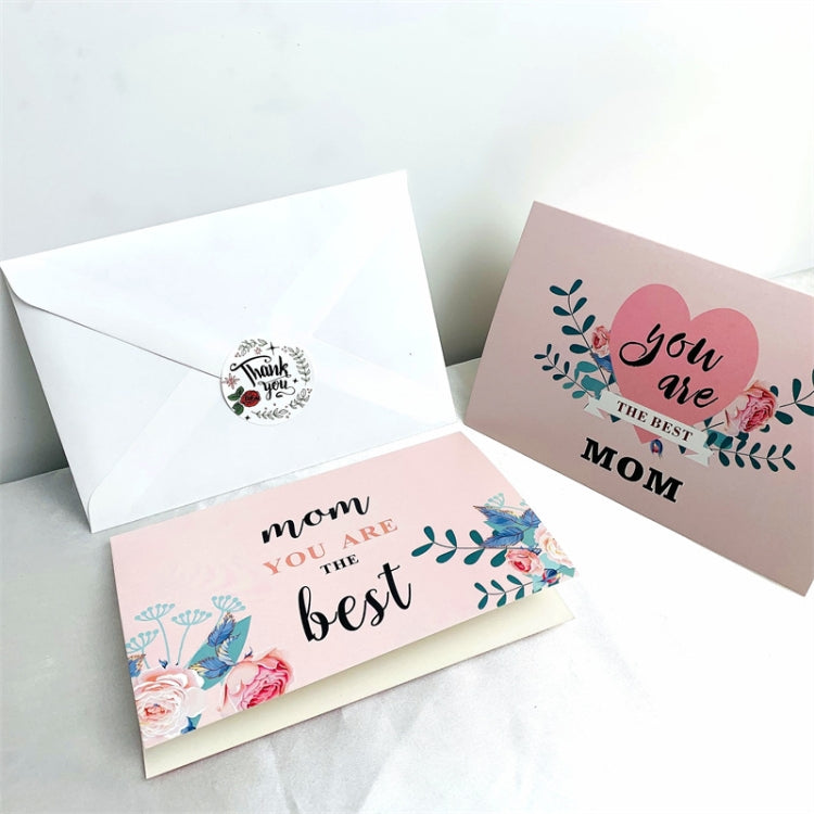 24 PCS Flower Pattern Mothers Day Card with Envelope(10x15cm)