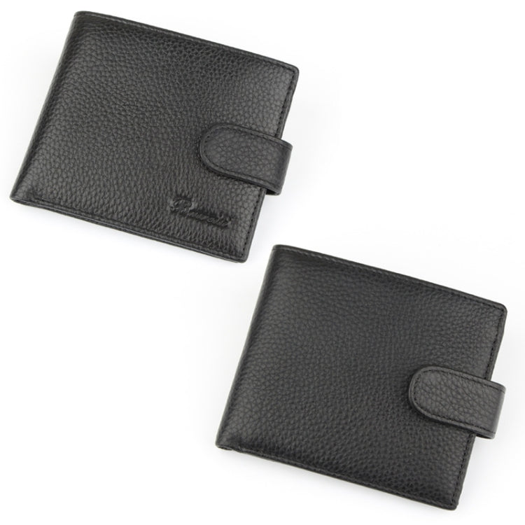 965013 Anti-Theft Brush RFID Men Wallet Short Strap Button Multi-Card Layer Men Wallet