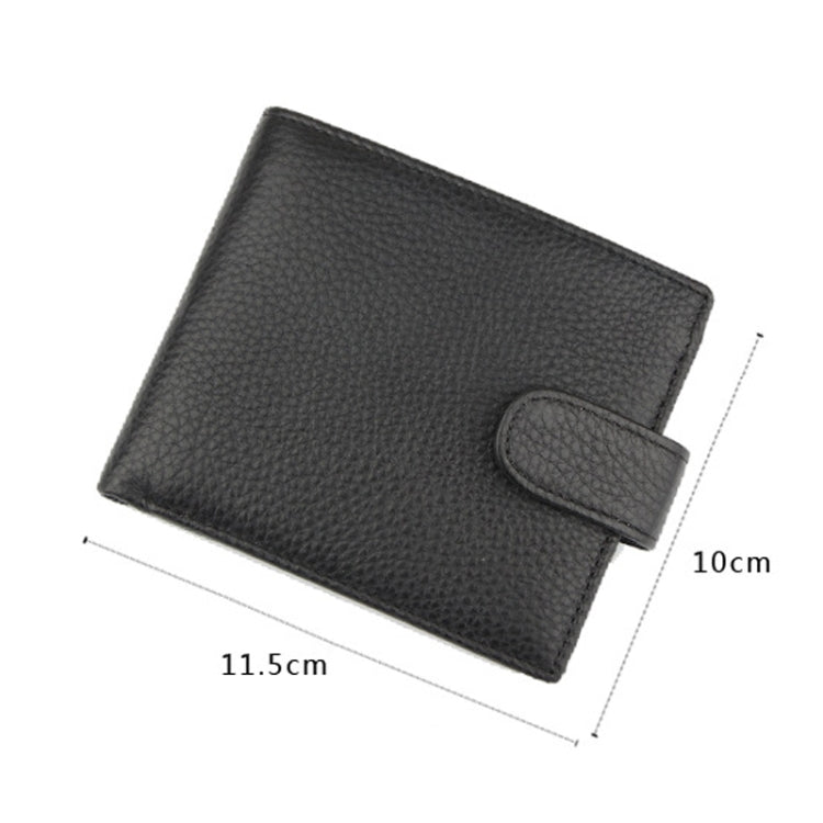 965013 Anti-Theft Brush RFID Men Wallet Short Strap Button Multi-Card Layer Men Wallet
