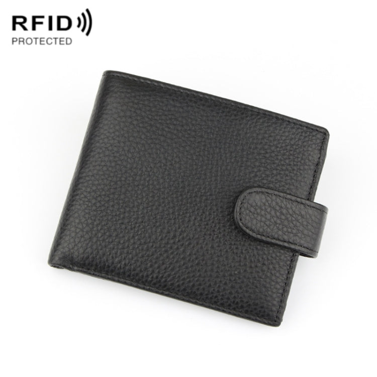 K-8006 Anti-Theft Brush RFID Men Wallet Short Strap Button Multi-Card Layer Men Wallet