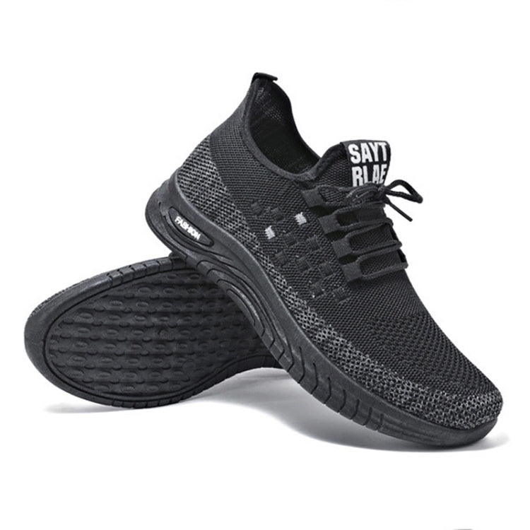D06 Men Spring Flying Knitting  Shoes Lace Up Sports Casual Shoes, Size: 40