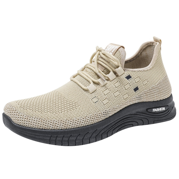 D06 Men Spring Flying Knitting  Shoes Lace Up Sports Casual Shoes, Size: 41