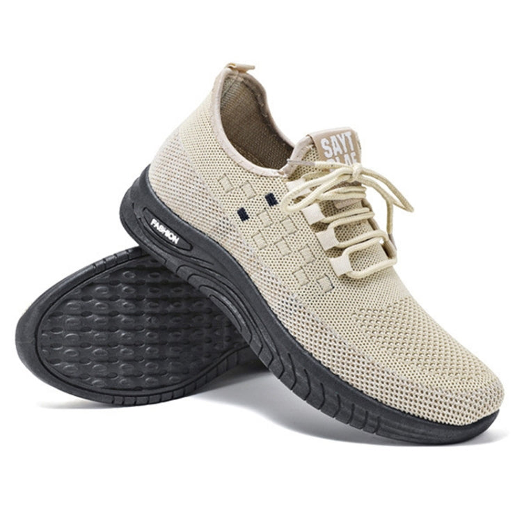 D06 Men Spring Flying Knitting  Shoes Lace Up Sports Casual Shoes, Size: 41