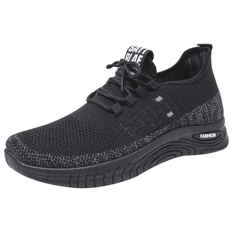 D06 Men Spring Flying Knitting  Shoes Lace Up Sports Casual Shoes, Size: 42